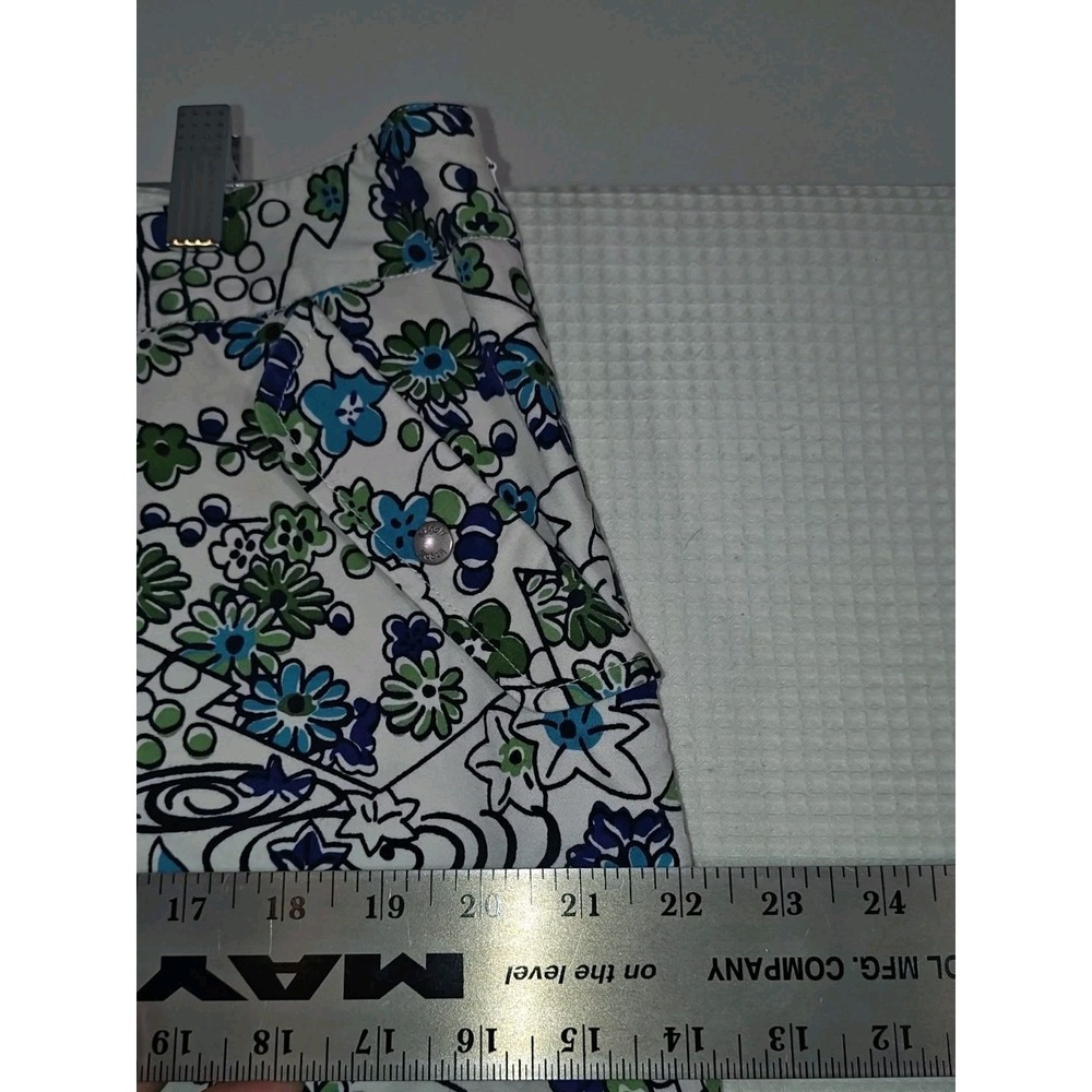 Liz Golf Skort Womens 16 White Blue Green Floral Golf Tennis Skirt Shorts - Picture 15 of 16